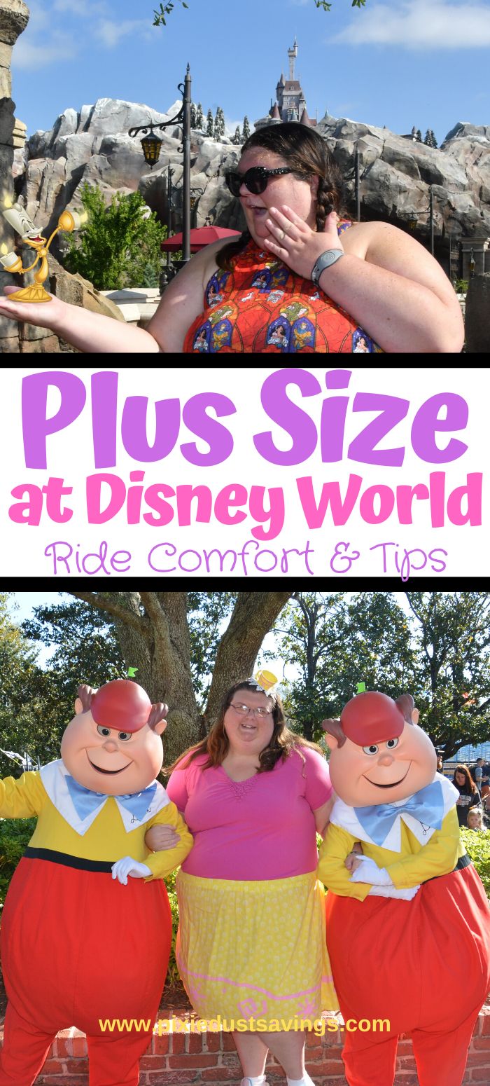 two women standing next to each other with the words plus size at disney world