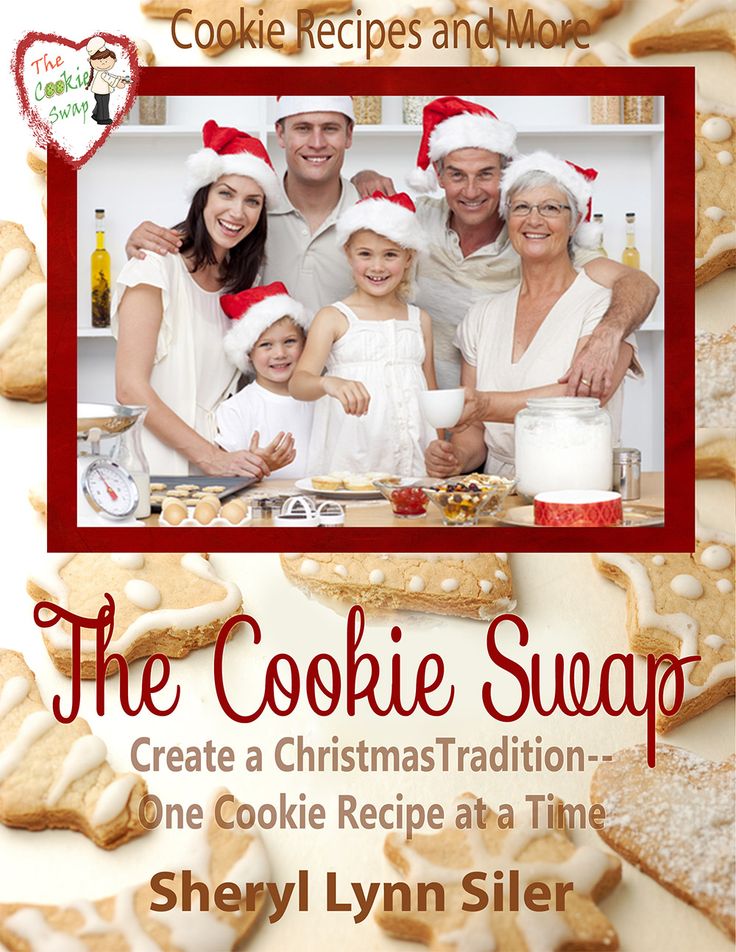 an advertisement for the cookie swap featuring cookies and people in santa's hats on it