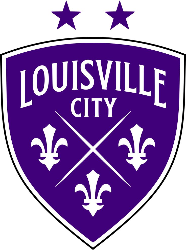 the logo for louisville city soccer club, with three stars on top of it