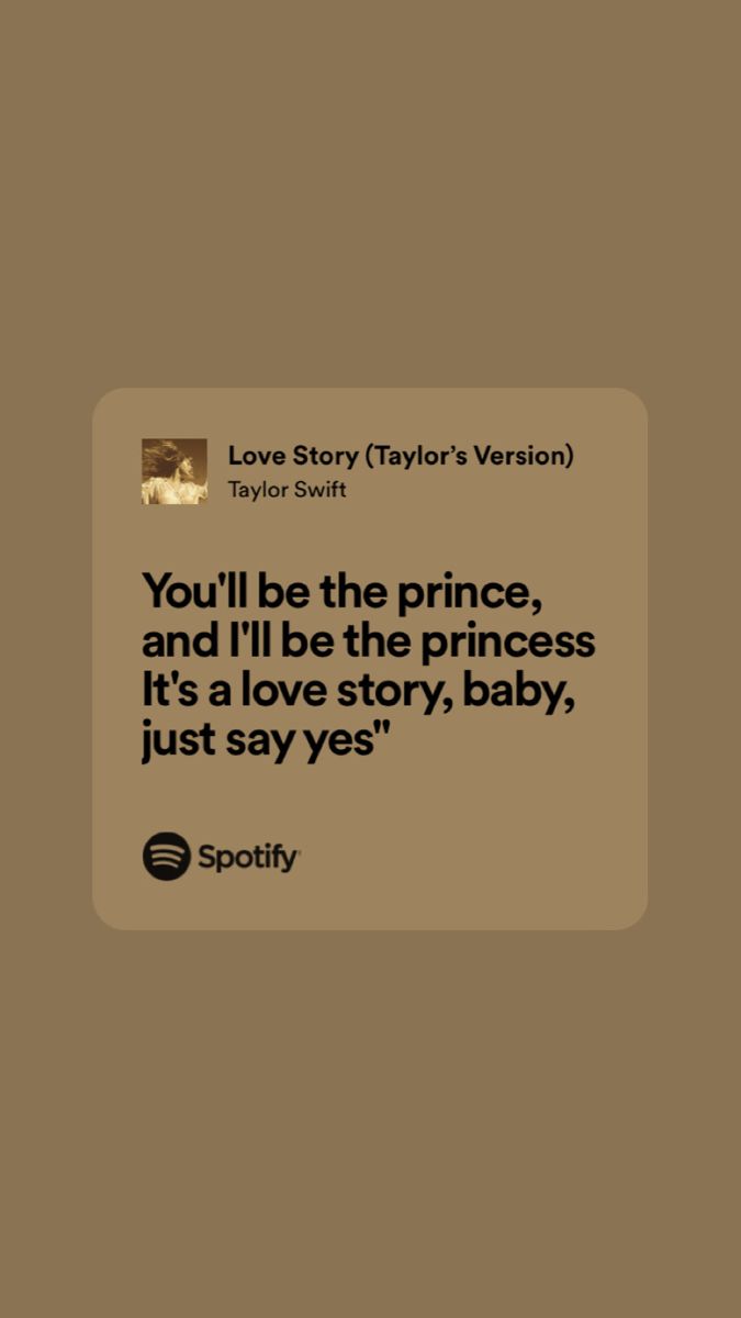 the prince and i'll be the princess, it's a love story baby just say yes