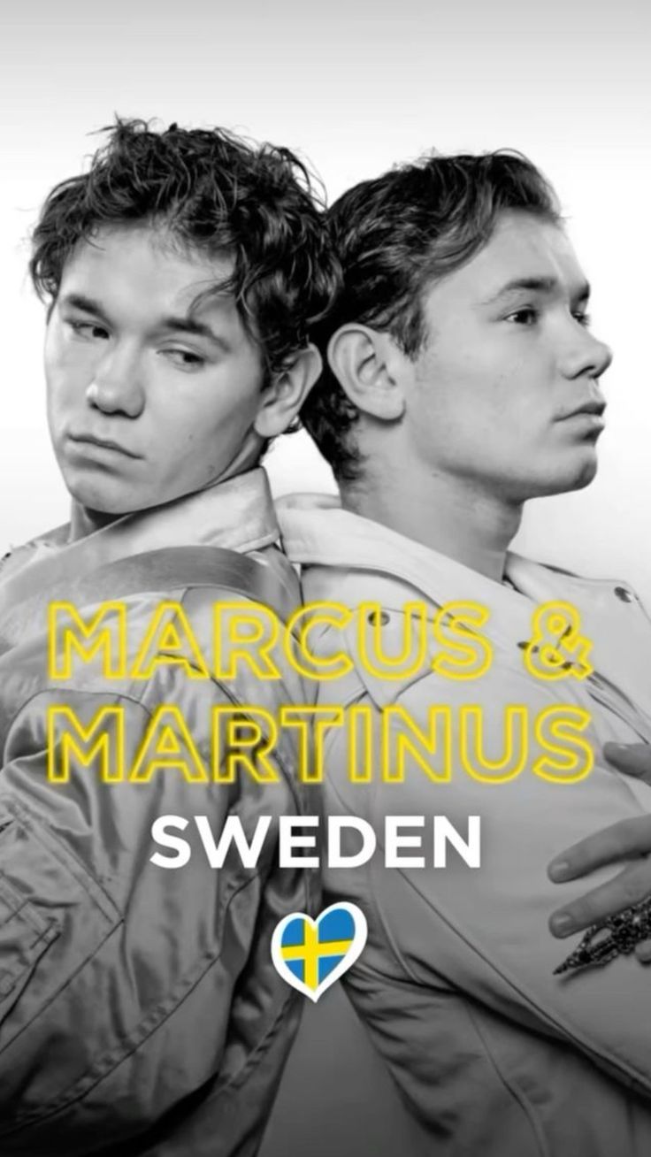 two men standing next to each other with the words marcus and martinius sweden