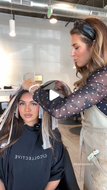 Sara Botsford | Denver Balayage on Instagram: "BREAKING BASES NOT HEARTS!  Get in my head for this natural Brunette hair color breakdown using @redkenpro   WHAT ARE THE GOALS❓❓ ⚡️Brighter dimension but still brunette  ⚡️slightly lighter base with easy maintenance  ⚡️lots of face framing layers  ⚡️cool, natural tone   👇 Here’s what I used:👇👇👇 SHADES EQ COLOR FORMULA: Base: 04NB + 04M Gloss: 08GI + 08V + 07M (a little)  BASE BREAK Blonde Idol Base breaker Cool with 20 vol for 1 level of lift.   LIGHTENER: Flash lift power 9 with 20 vol.   Styled with @redken Acidic Bonding Concentrate Leave in Treatment, Stay High Mousse, and Big Blowout using the #AirLightPro Blowdryer  Finished with BRUSHABLE hairspray   #redkenambassador #RedkenShadesEQ  #hairconsultation #hairtransformation #haireduc Base Break Blonde, Lots Of Face Framing Layers, Natural Brunette Hair, Big Blowout, Redken Acidic Bonding Concentrate, Redken Acidic Bonding, Acidic Bonding Concentrate, Natural Brunette, Redken Shades