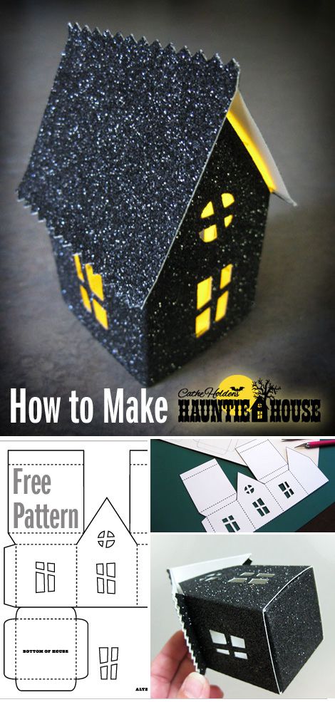 How to Make a Haunted House Luminary Paper Haunted House, Make A Haunted House, Halloween Haunted House Diy, Luminary Diy, Scrapbook Letters, Paper Halloween, Purse Tutorial, A Haunted House, Free Pdf Pattern