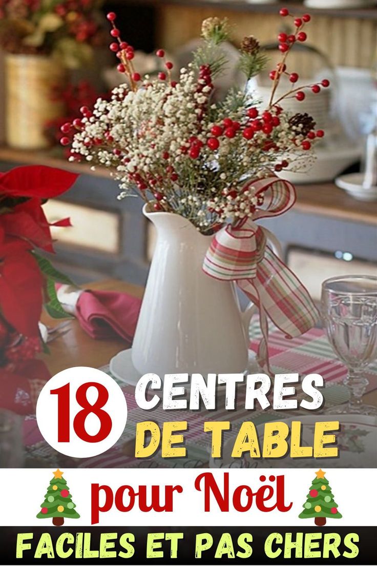 the table is set for christmas dinner with red and white decorations