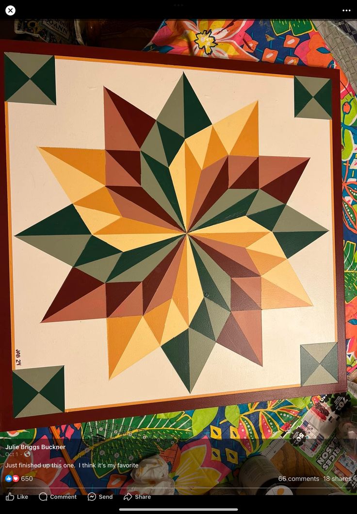 an image of a colorful wall hanging on the wall