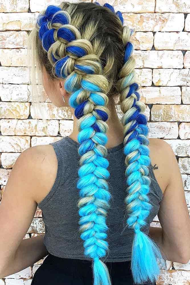 Added Hair Braids, Festival Dutch Braids, Braid Hairstyles With Extensions, Braids With Added Hair, Braided Hairstyles With Extensions, Dutch Braids With Extensions, Rave Braids Festival Hair, Festival Hair Braids, Rave Hairstyles