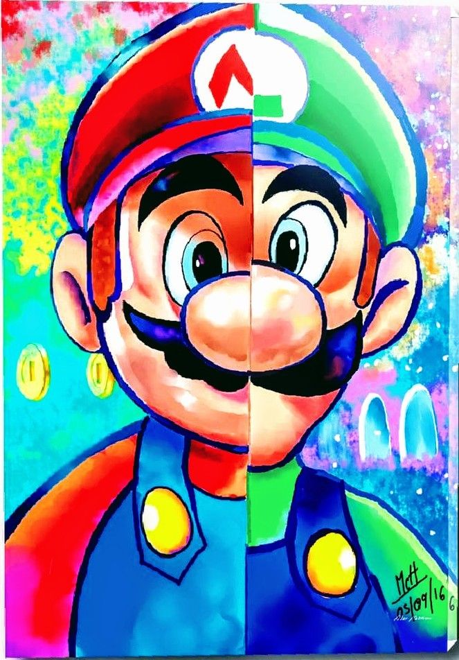 an image of mario from the video game luigi's adventure in space with his moustache