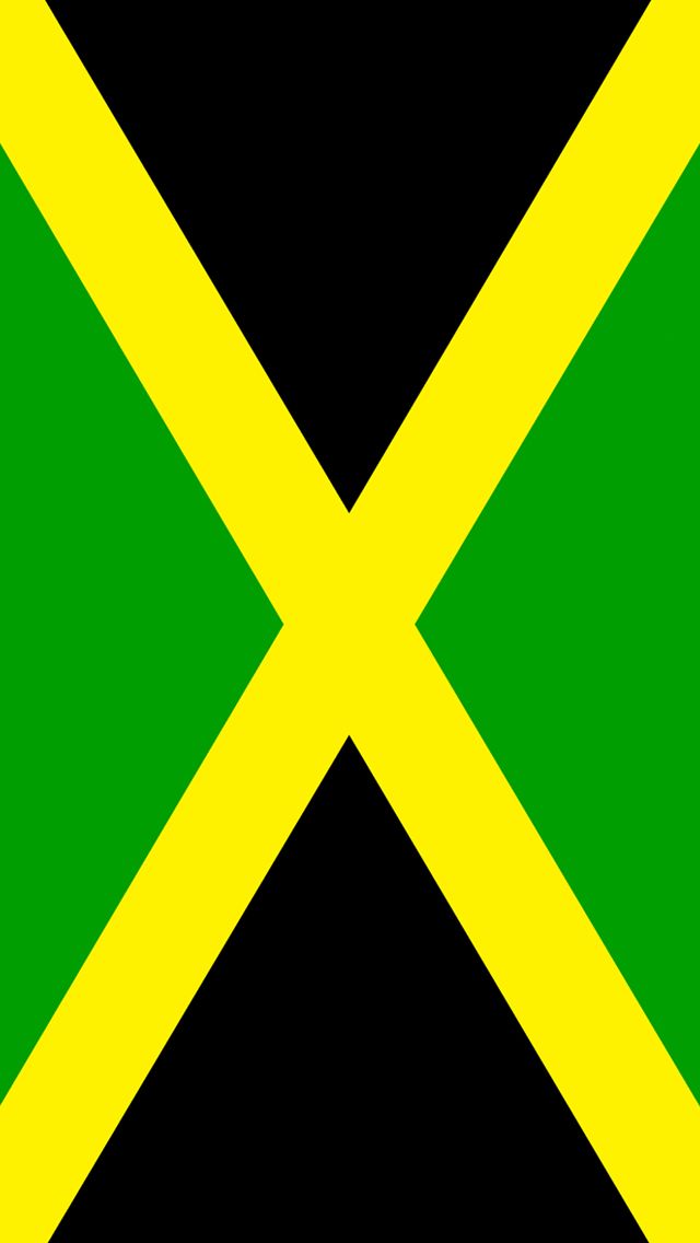 the flag of jamaica is green and yellow with two diagonal stripes on each side of it