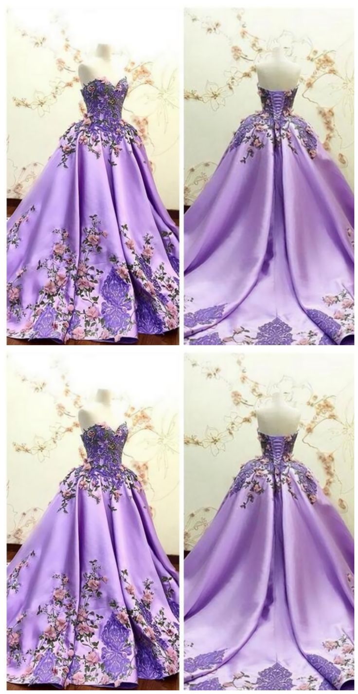 Beautiful Sweetheart 3D Flowers Adorned Prom Dresses Prom Dress Pictures, Gown Pictures, Prom Dresses With Pockets, Corset Dress Prom, Evening Party Gowns, Lace Prom Dress, 3d Flowers, Dress Picture, Party Gowns