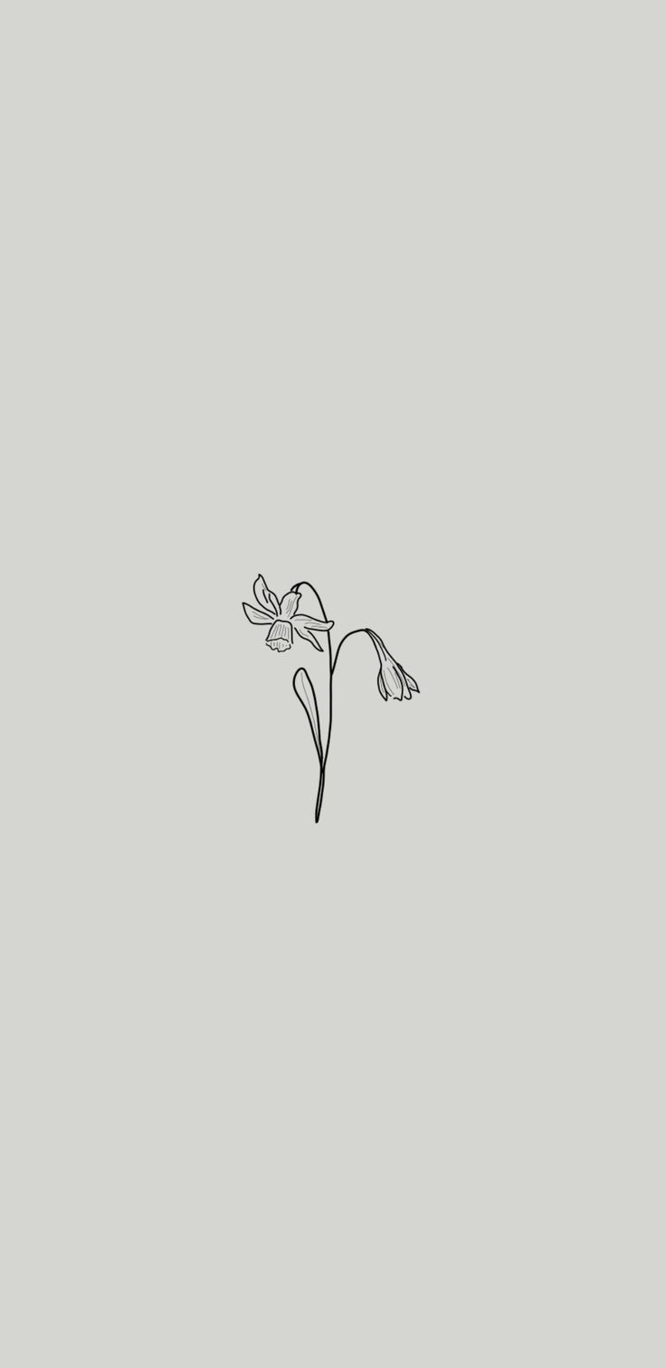 a black and white drawing of flowers on a gray background