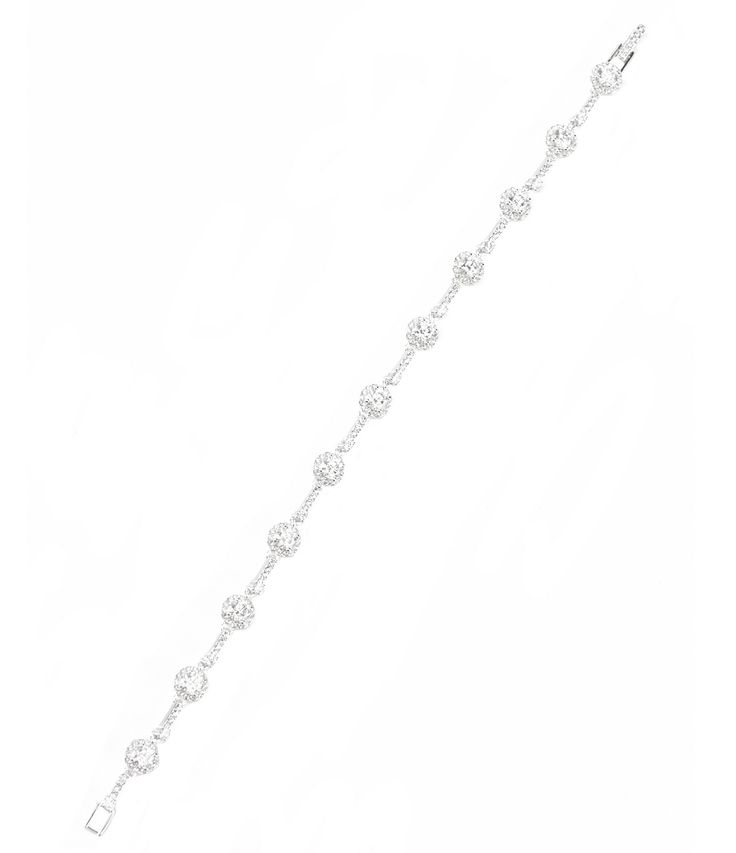 From Nadri&#x2C; this bracelet features:Rhodium plated brassFold-over clasp closureApprox. 7.25"Imported. Elegant Crystal Bracelet With Lobster Clasp, Bracelet Fancy, Nadri Jewelry, Silver Crystal, Pretty Jewellery, Dillard's, Accessories Jewelry, Pearl Bracelet, Silver Bracelets