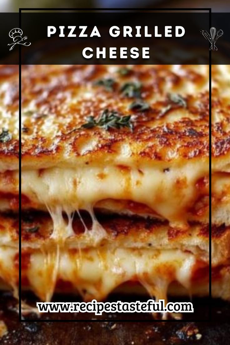 three different views of pizza stacked on top of each other