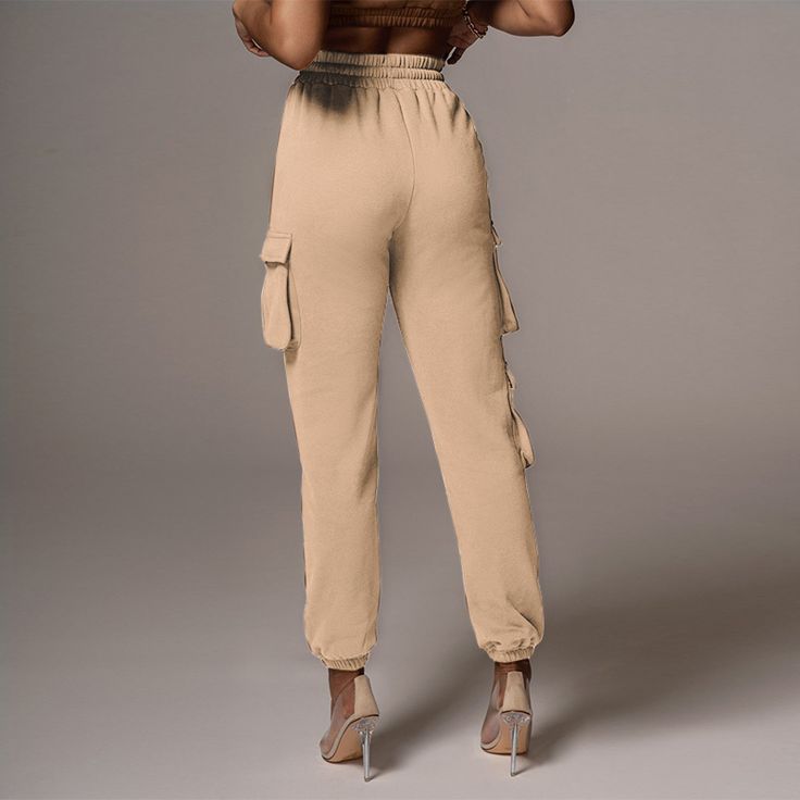 High Waist Loose Sportswear Casual Cargo Pants Baggy Full-length Joggers With Pockets, Stretch Sportswear Pants With Pockets, Athleisure Ankle-length Cargo Pants With Side Pockets, Sporty Ankle-length Cargo Pants, Sporty Ankle-length Cargo Pants With Elastic Waistband, Gym Pants With Pockets, Ankle-length, Sportswear Cargo Pants With Elastic Waistband For Gym, Sportswear Yoga Pants With Pockets, Full Length Joggers With Pockets