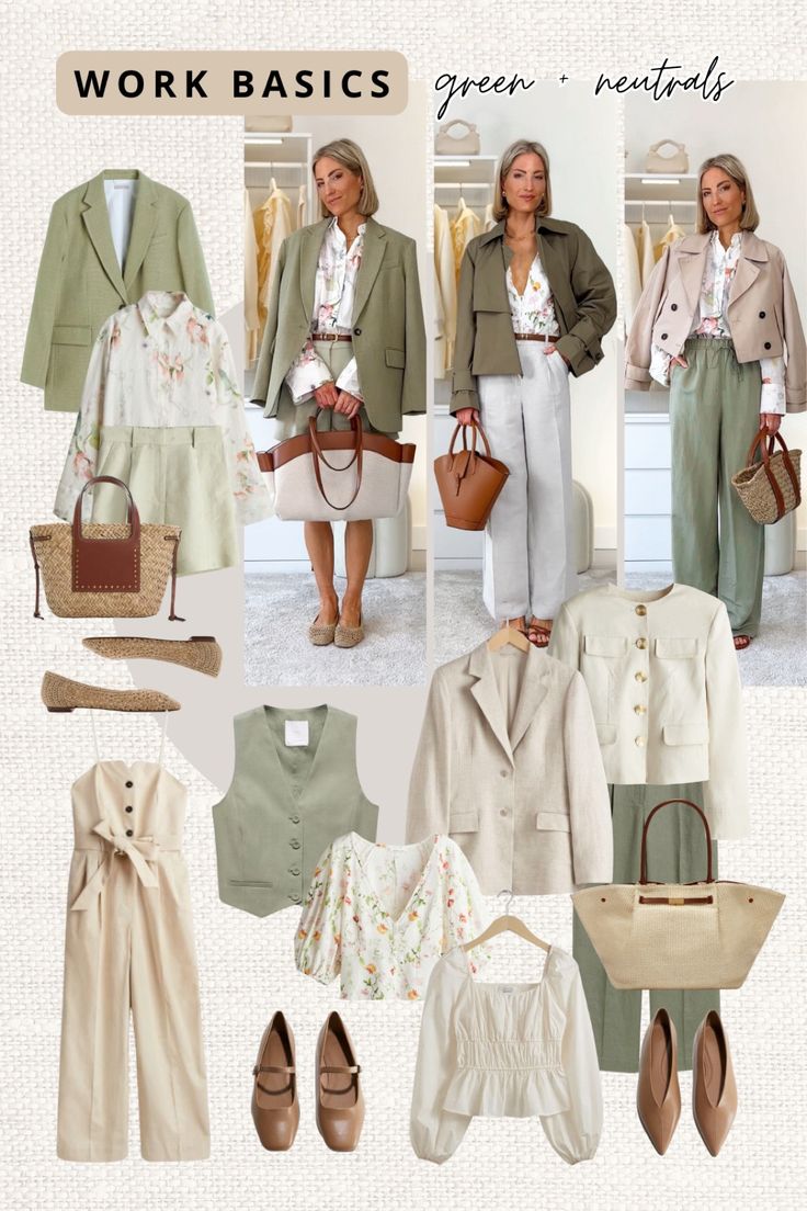 Soft Autumn Work Outfits, Soft Color Outfits, Soft Autumn Style, Soft Autumn Summer Outfits, Soft Summer Green, Soft Autumn Capsule, Soft Autumn Clothes, Soft Summer Outfits, Soft Autumn Outfits