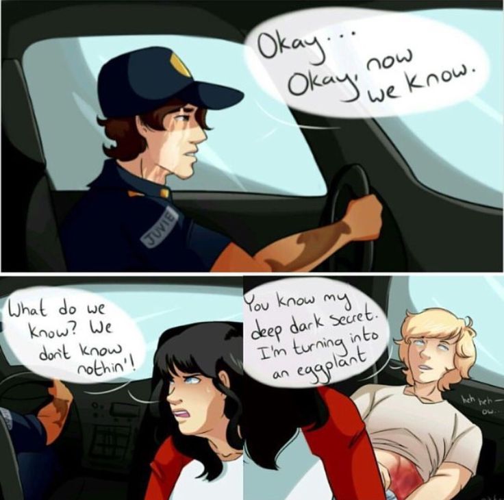 two comics with people sitting in the drivers seat and one is talking to each other