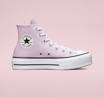 Chuck Taylor All Star Lift Platform Seasonal Color Platform Converse Purple, Lavender Platform Converse, Purple Platform Converse, Pink Platform Converse, Lavender Converse, Trendy Converse, High Top Platform Converse, Tenis Converse, Womens High Top Shoes