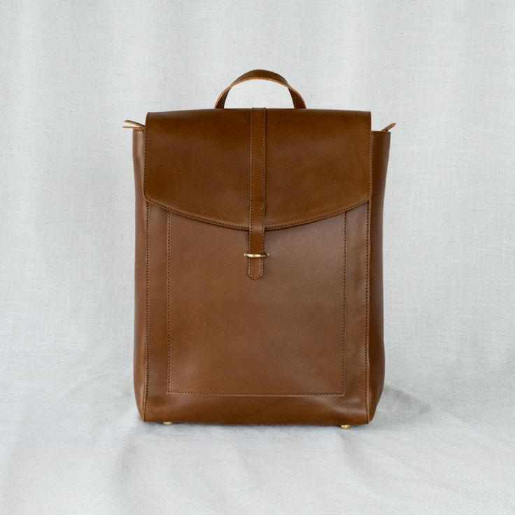 Atlas leather backpack product shot in Chestnut Premium Luggage, Slim Backpack, Suitcase Handle, Luggage Strap, Unisex Backpack, Everyday Adventures, The Atlas, Camel Color, Laptop Pocket