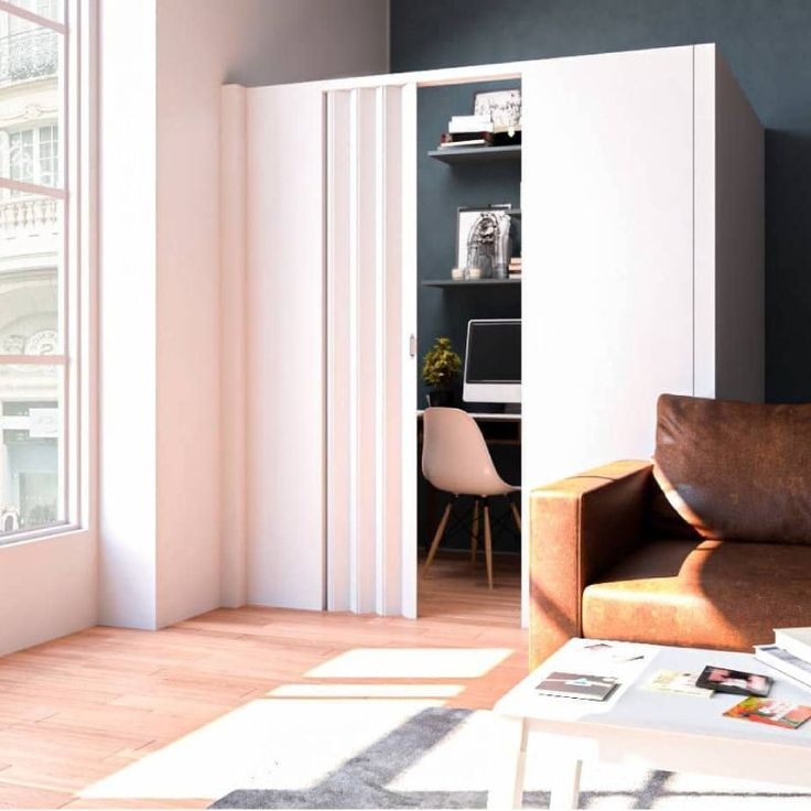 Partition Walls & Room Dividers for Any Space | Easy DIY Installation Building A Wall To Divide A Room, English Apartment, Wall Openings, Micro Apartments, Bedroom Divider, Accordion Door, Loft Door, White Cabin, Accordion Doors