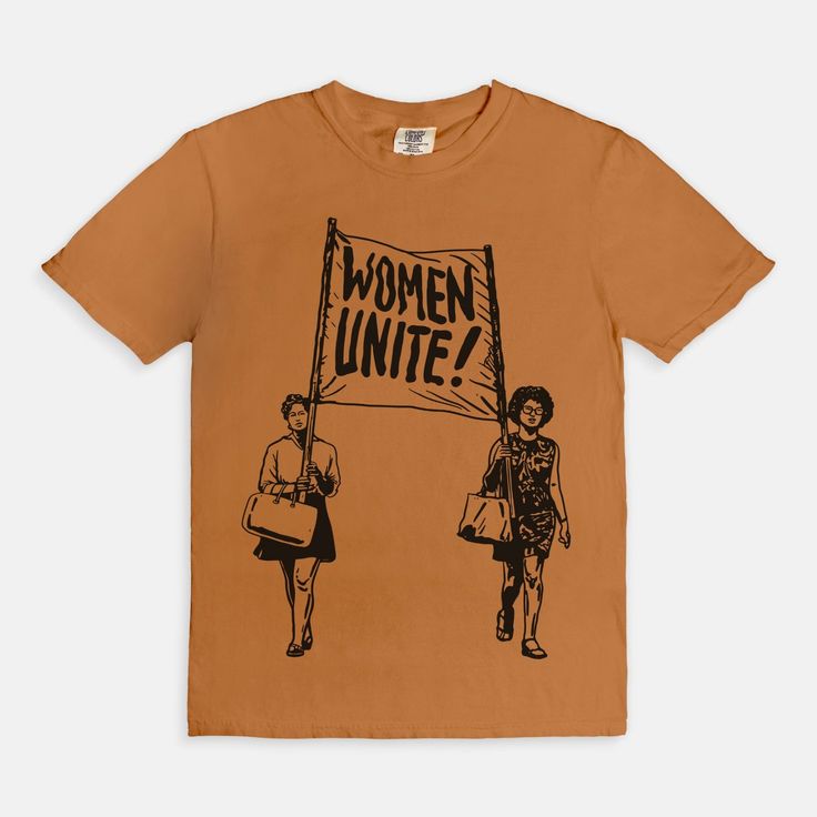 Women Unite Tee – We The Babes Oversized Brown T-shirt With Letter Print, Casual Brown T-shirt With Graphic Print, Trendy Brown Relaxed Fit T-shirt, Graphic Tee With Front Print In Ring-spun Cotton, Graphic Cotton Jersey T-shirt With Letter Print, Organic Cotton Short Sleeve T-shirt With Letter Print, Basic Organic Cotton T-shirt With Graphic Print, Brown Graphic Print T-shirt, Brown Cotton T-shirt With Letter Print