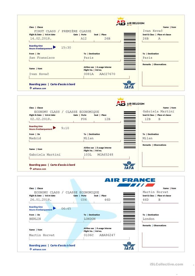 two air france boarding cards with an airplane on the back and one in red, white, and blue