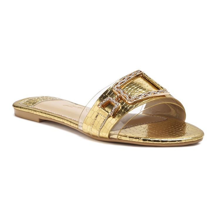 Classy and chic, these London Rag Brillo women's jeweled slide sandals are perfect for summer.Click this FOOTWEAR GUIDE to find the perfect fit and more! Classy and chic, these London Rag Brillo women's jeweled slide sandals are perfect for summer. Click this FOOTWEAR GUIDE to find the perfect fit and more! SHOE FEATURES Jeweled design upper Slip-on for easy on and offSHOE CONSTRUCTION Faux leather upper Polyurethane lining and midsole Manmade outsoleSHOE DETAILS Round toe Slip-on Cork footbed S Sandal Espadrille, Slide Sandals, Gender Female, Cork, Espadrilles, Age Group, Leather Upper, Perfect Fit, Faux Leather