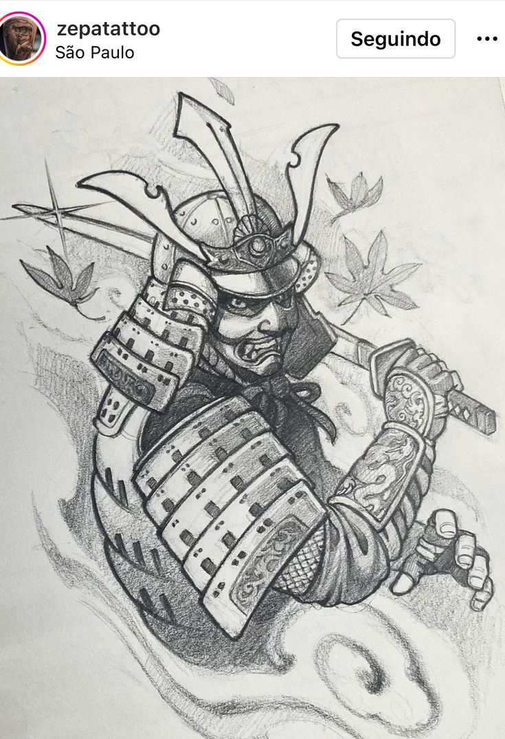 Japanese Warrior Tattoo, Samurai Drawing, Samurai Warrior Tattoo, Dragon Tattoo Sketch, Samurai Tattoo Design, Warrior Drawing, Spiderman Art Sketch, Cool Arm Tattoos, Chicano Art Tattoos