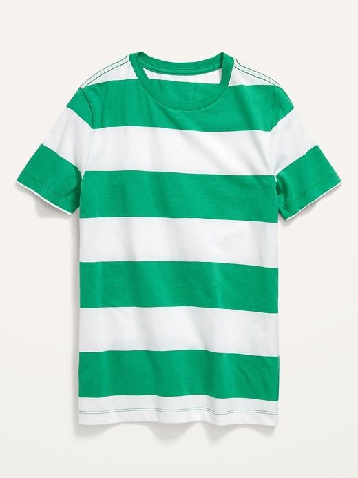 Saw this on Old Navy: Summer All Over Print Short Sleeve T-shirt, Casual Green Shirt With All Over Print, White Cotton Short Sleeve Top With Graphic Print, Green Top With Graphic Print And Short Sleeves, Cotton T-shirt With All Over Print, Basic Striped Short Sleeve Tops, Summer Crew Neck Shirt With All Over Print, Striped Short Sleeve Crew Neck Top For Summer, Striped Crew Neck Short Sleeve Top For Summer