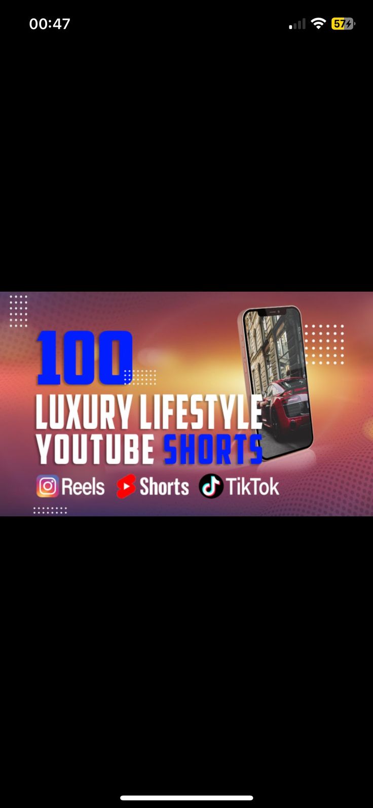 an advertisement for the luxury life style youtubee short's on a black background