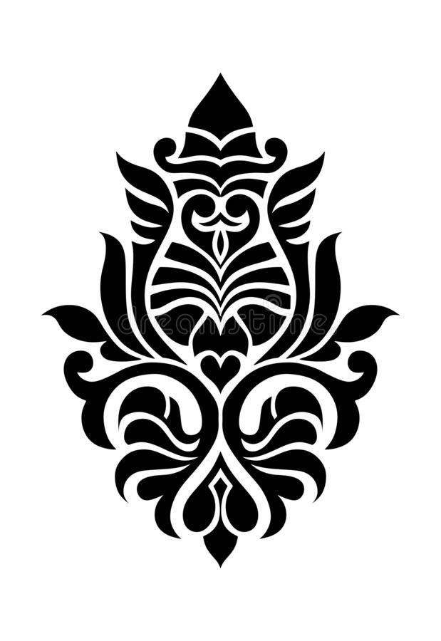 an ornate black and white pattern on a white background royalty illustration, clipping for design