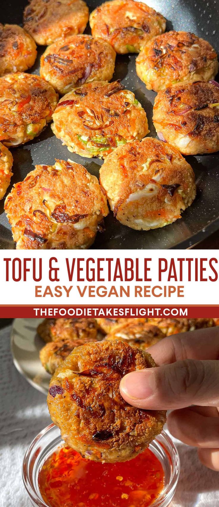 tofu and vegetable patties are an easy vegetarian recipe