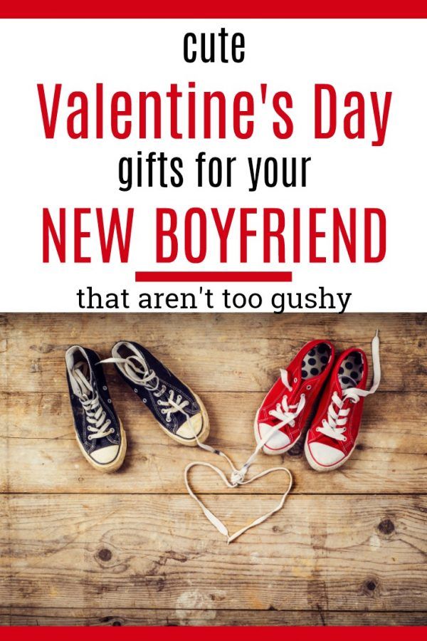 two pairs of shoes with the words cute valentine's day gifts for your new boyfriend that aren't to gushy