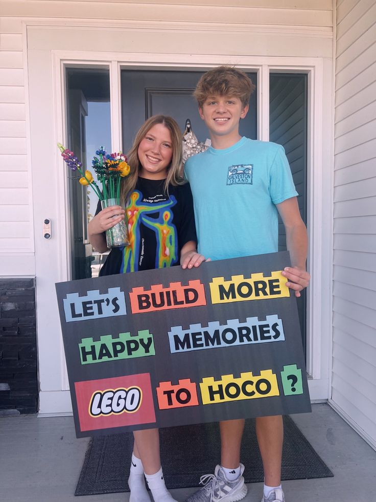 lego flowers with a cute lego sign Lego Homecoming Proposal Ideas, Prom Proposal To Ask A Guy, Sadies Ideas Asking To, Bf Hoco Proposal, Hoco Proposals Ideas Lego, Morp Proposal Ideas Guys, Senior Year Promposal Ideas, Prom Posters Proposal Guys, Hoco Proposals Ideas 2024