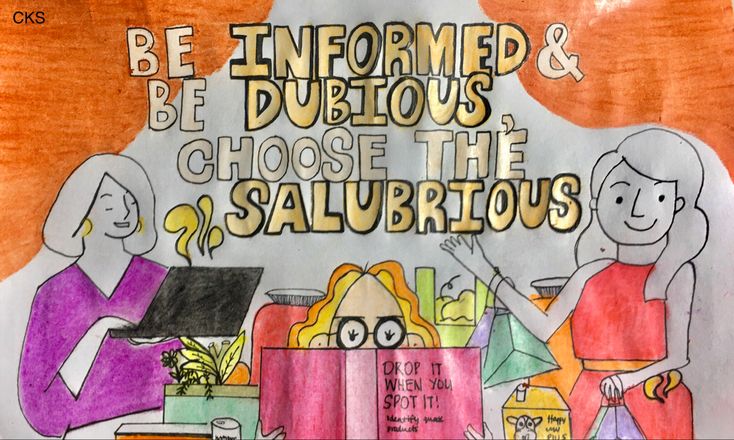 a child's drawing with the words be informmed and be delicious choose the salubritous