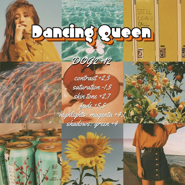 a collage of photos with the words dancing queen