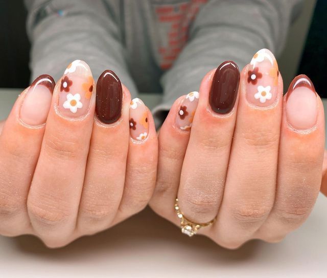 Cinnamon Nail Design, Pearl Fall Nails, Fall Nails On Natural Nails, Simple Luminary Nails, Mail Designs For Short Nails Fall, Nail Inspo Trendy Fall, Luminary Nails Design Fall, Fall Luminary Nails, Utah Girl Nails