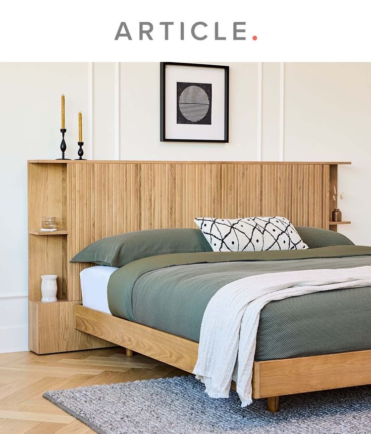 Interior Design Inspo Wood Bed Headboard Design, Bed Head Storage, Vertical Wood Slat Headboard, Head Boards Design Wood, Diy Head Bed Board Ideas, Bed Board Ideas, Japanese Headboard, Bed Headboard Ideas, Headboard With Storage