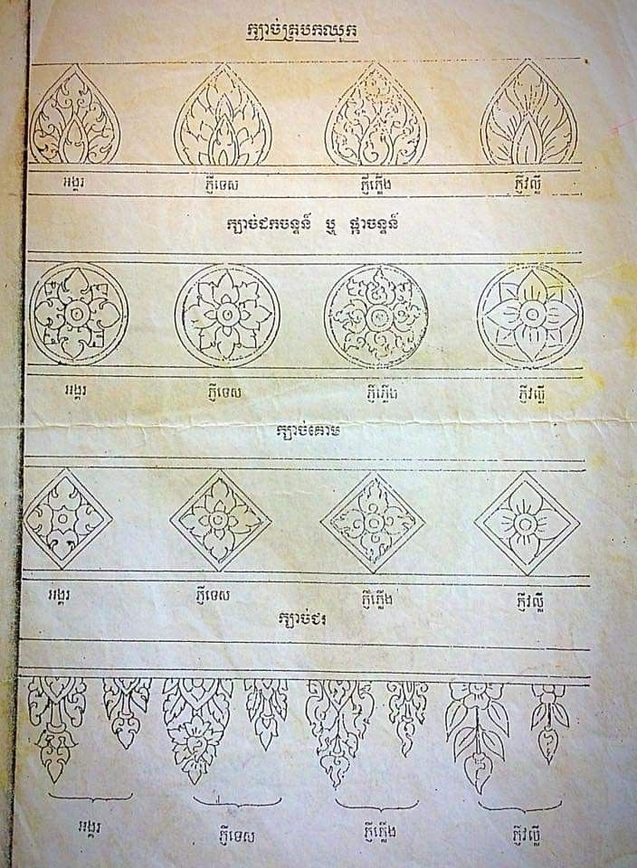 an old book with different designs on it