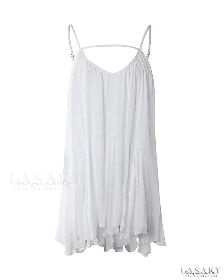 Lasaky - Halter Cutout Ruched A-line Dress Flowy A-line Sundress For Brunch, Flowy Ruched Mini Sundress, Flowy Ruched Midi Sundress, Flowy Ruched Sundress, Flowy Ruched Sundress For Summer, Flowy Sundress Mini Dress, Ruched A-line Sundress For Day Out, Beach Sleeveless A-line Dress With Pleats, Flowy Sleeveless Mini Dress