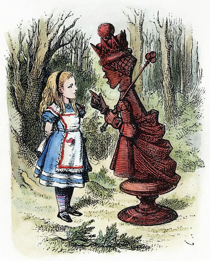 Carroll Looking Glass by Granger Alice Alice In Wonderland, Sir John Tenniel, The Red Queen, Alice In Wonderland Illustrations, John Tenniel, Red Queen, Adventures In Wonderland, Lewis Carroll, Literature Art