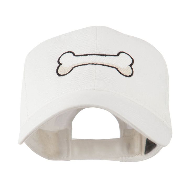 Dog Bone Shape Embroidered Cap Women Hats Fashion, Embroidered Cap, Cap White, Symbol Design, Embroidered Caps, Dog Bone, Signature Look, Cap Design, Velcro Straps