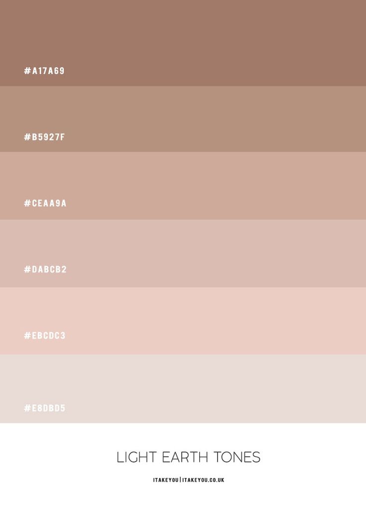 the different shades of light earth tones in this color palette are from left to right