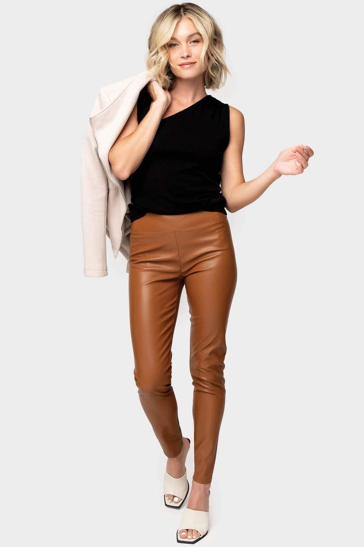 GIGI Essential Pleather Legging – Gibsonlook Sleek Solid Leather Leggings, Fall Workwear Solid Leather Pants, Stretch Leather Leggings For Work, Chic Business Casual Leggings For Fall, Stretch Leather Pants For Business Casual In Fall, Chic Leather Leggings, Fall Faux Leather Leggings For Work, Fall Workwear Faux Leather Leggings, Leather Leggings For Workwear