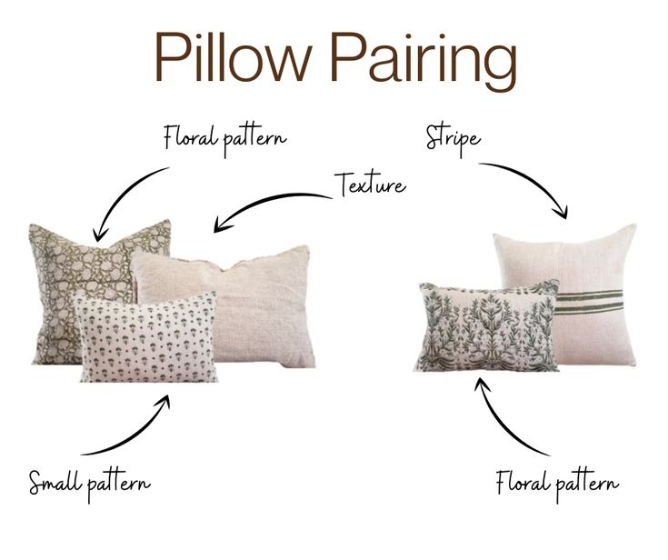 pillows with the words pillow paring on them