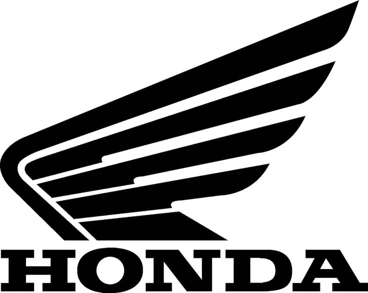 the honda logo is shown in black and white, with an image of a motorcycle wing