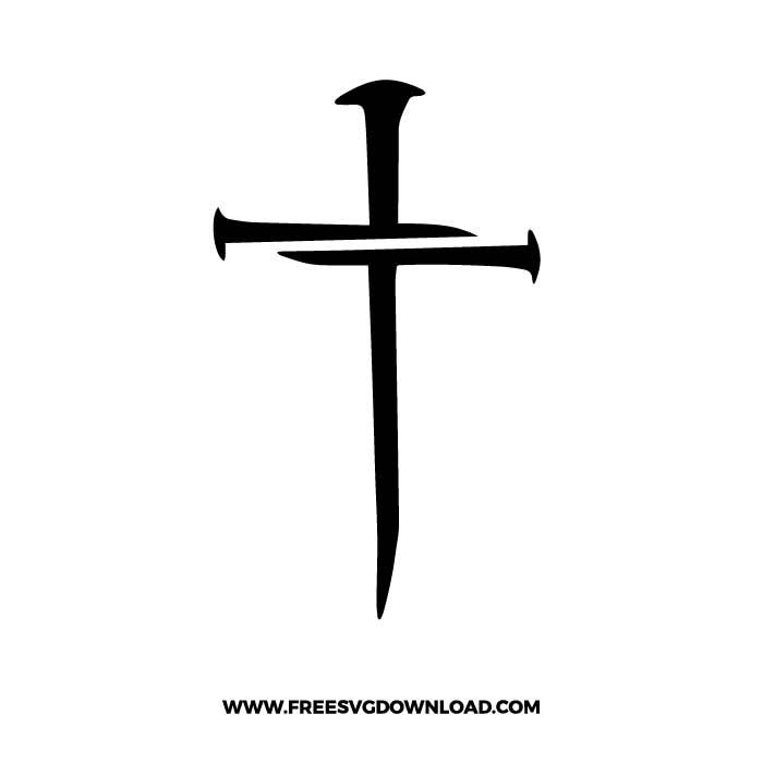 a black and white image of a cross with the word free crown on it's side