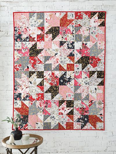 wall quilt kit, patterns, home decor, stitch, sew, star quilt Simple Quilting, New Quilt Patterns, Half Square Triangle Quilts Pattern, Tshirt Quilts, Charity Sewing, Quilt Stars, Baby Quilt Kit, Fall Quilt Patterns, House Quilt Patterns