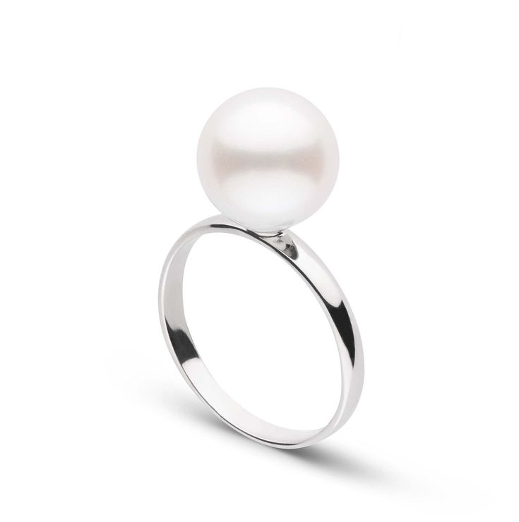 This classic ring design draws attention to the beauty of the freshadama grade 9.0-10.0 mm freshwater pearl. The sharp luster of the pearl is emphasized as it sits nested securely in the 2 mm gold band. Freshadama pearls are sorted highest .01% of the freshwater pearl harvest each year. These pearls are exceptionally difficult to collect, and we've been proudly offering them for decades through our exclusive partnerships in Asia. With less than 5% deviation from a perfectly round shape, these pe Unique Engagement Rings For Men, South Sea Pearl Ring, Tahitian Pearl Ring, Cultured Pearl Ring, Saltwater Pearls, Freshwater Pearl Ring, Pearl Rings, Gold Diamond Engagement Rings, Pearl And Diamond Ring