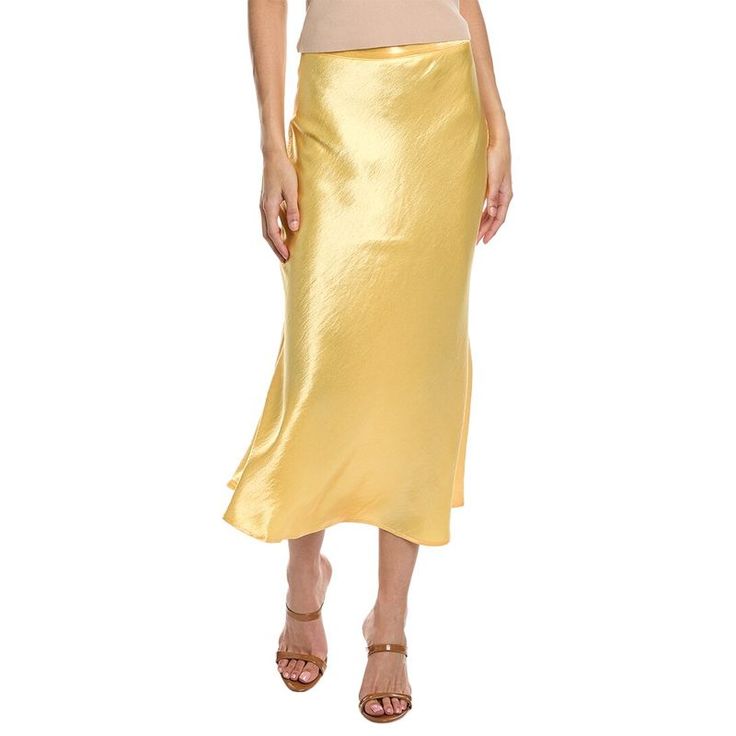 Color/Pattern: Yellow Approximately 35.5in From Waist To Hem Model Is 5'12 And Is Wearing A Size Small. Measurements May Vary Slightly By Size. Left Side Seam Zipper 100% Polyester Hand Wash Imported Chic Gold Skirt For Spring, Gold Relaxed Skirt Bottoms For Spring, Gold Relaxed Fit Skirt For Spring, Spring Gold Flowy Skirt, Fitted Gold Skirt For Spring, Elegant Yellow Silk Skirt, Casual Gold Skirt For Spring, Cell Phone Holster, Phone Holster