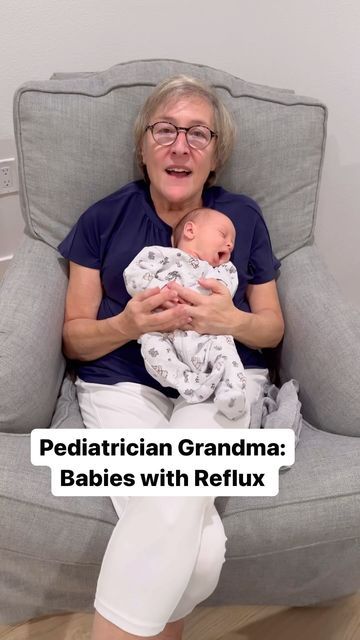 an older woman holding a baby in her lap with the caption pediatrician grandma babies with reflexx