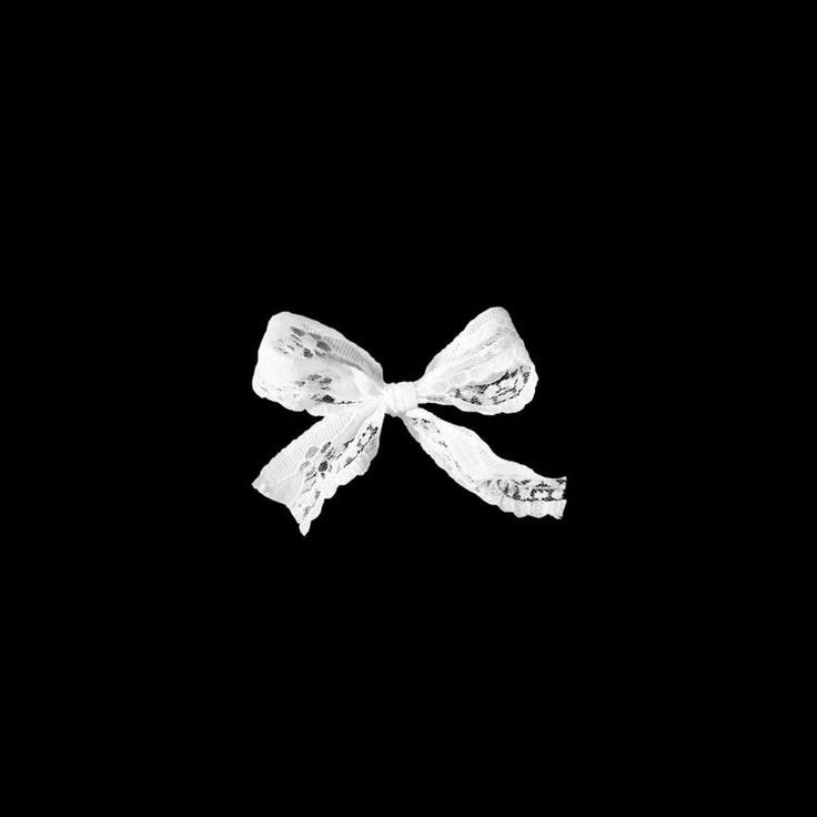 a white bow on a black background